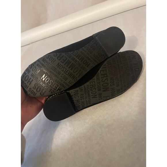 Ros Hommerson Rosita Black Leather with Snake print Ballet Flat Size 7.5 women - Picture 5 of 10